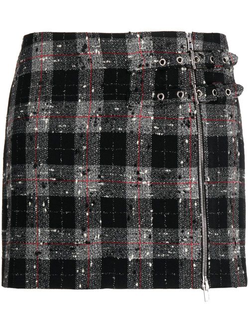 Check-pattern miniskirt - Black