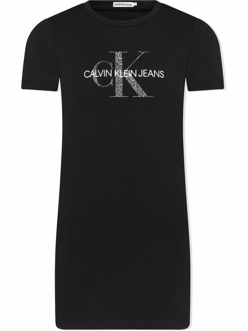 Logo-print short-sleeved T-shirt dress - Black