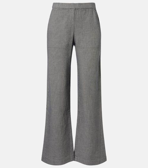 Braylen houndstooth cotton wide-leg pants