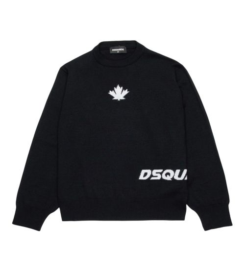 Boys Black Logo Sweater