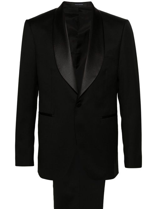 Shawl-lapels single-breasted blazer - Black