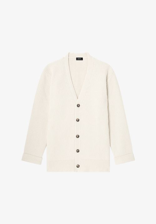 A. P.C. Men's Wool-cashmere cardigan Size: Extra Small in Ecru