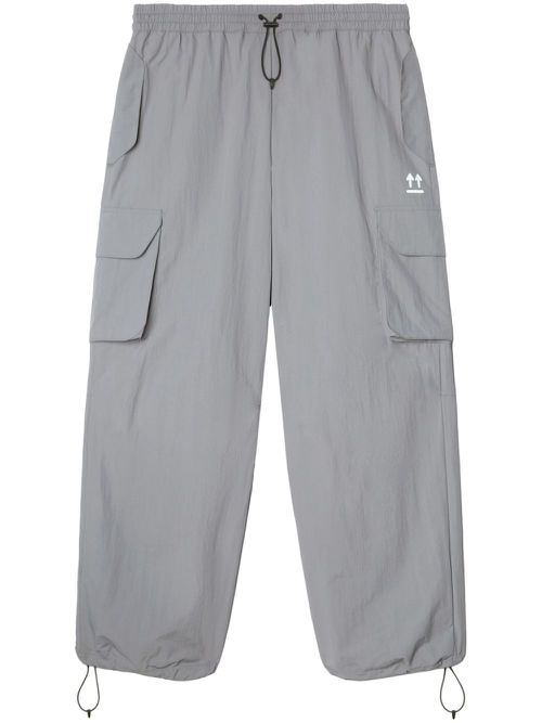 Logo-embellished parachute pants - Grey