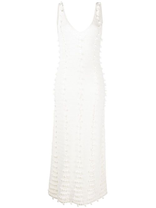 Crochet-knit dress - White