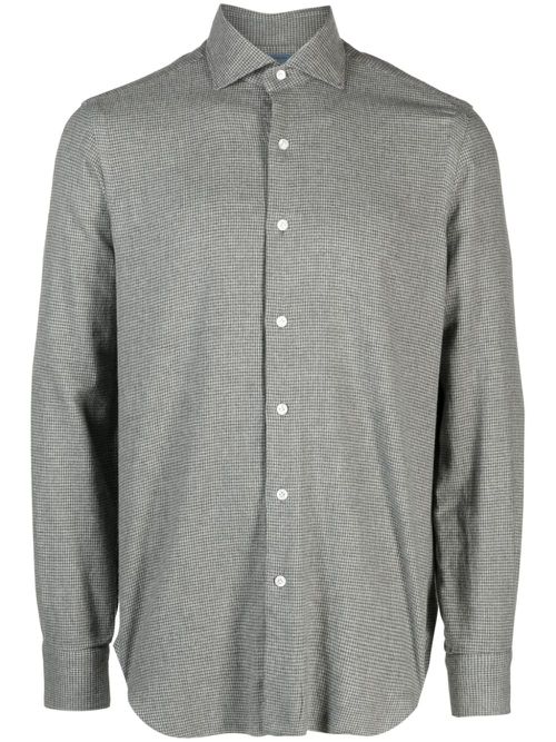 Check-print cotton shirt - Grey