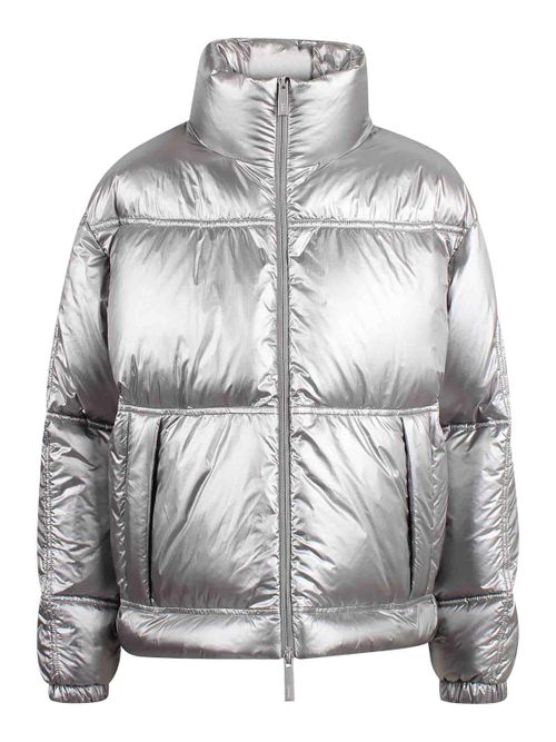 Metallic Shield High-Neck Jacket