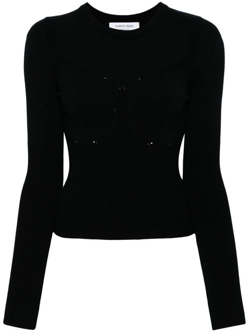 Crew neck straight hem jumper - Black