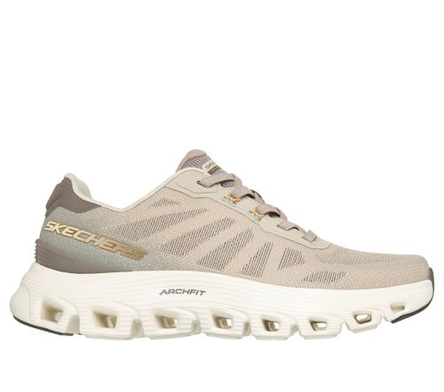 Skechers Men's Arch Fit Glide-Step Wave - Bremet Sneaker in Olive, 9.5 | Textile/Synthetic, Vegan, Machine Washable