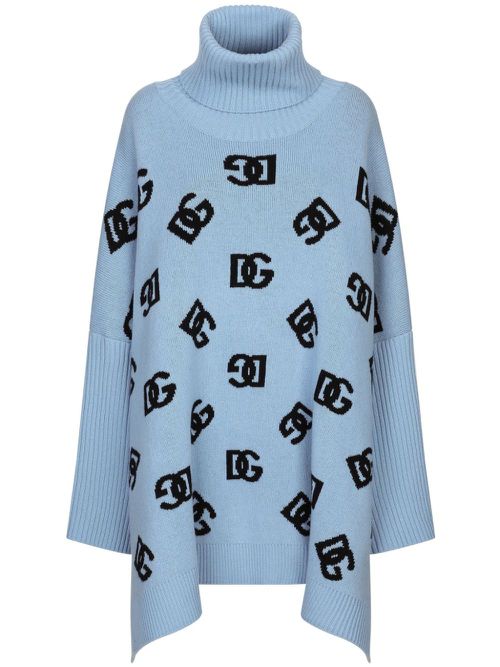 Logo embroidered coat - BLUE