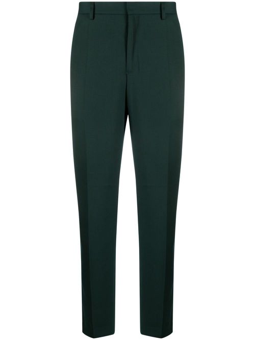 Downtown pressed-crease straight-leg trousers - Green