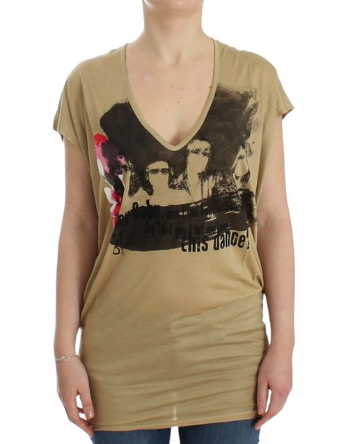 Motive Print T-Shirt — Beige