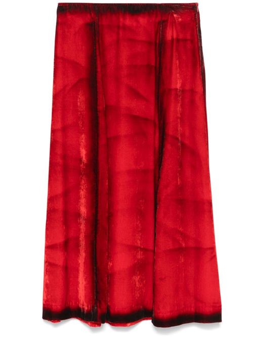 Flame midi skirt - Red