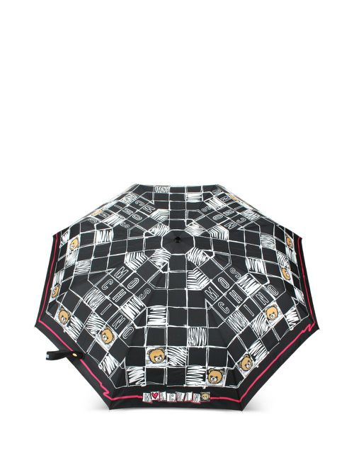 Moschino graphic-print umbrella - Black