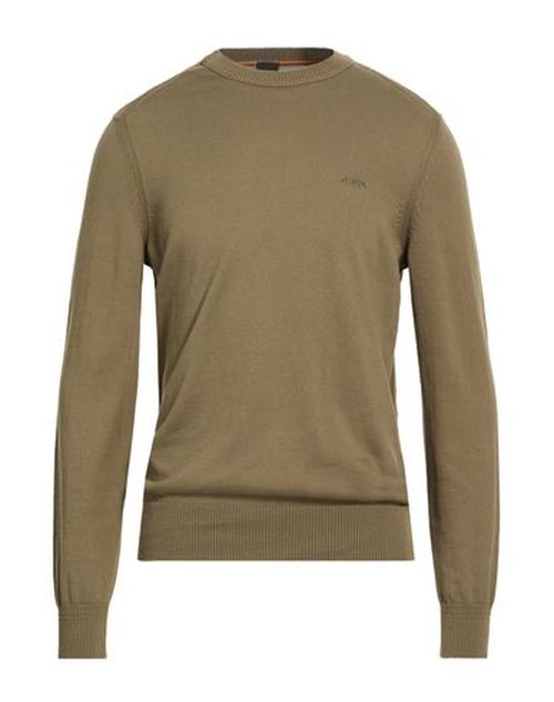 Man Sweater Military green Size L Cotton, Kapok fibre