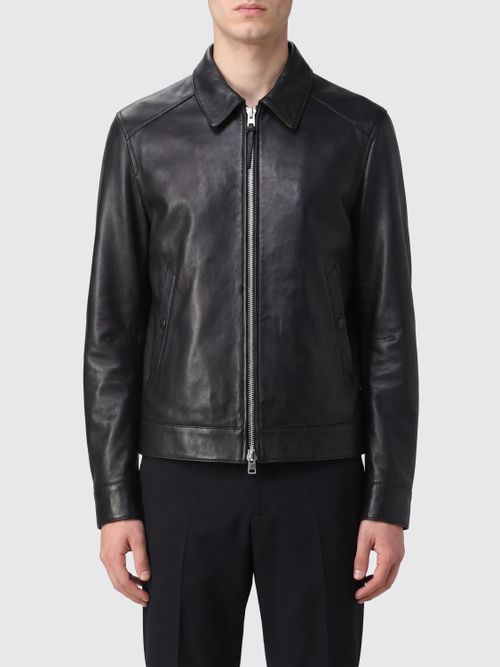 Smooth Lambskin Leather Shirt Jacket with Zip Closure