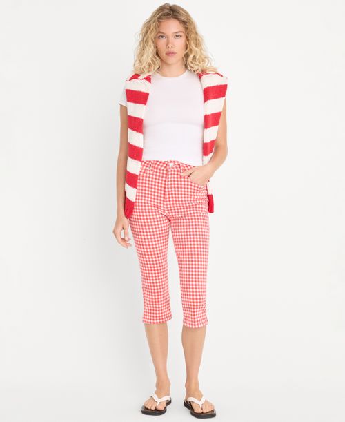 Women's Gingham Capris Pants, Created for Macy's - Pop Gingham Large