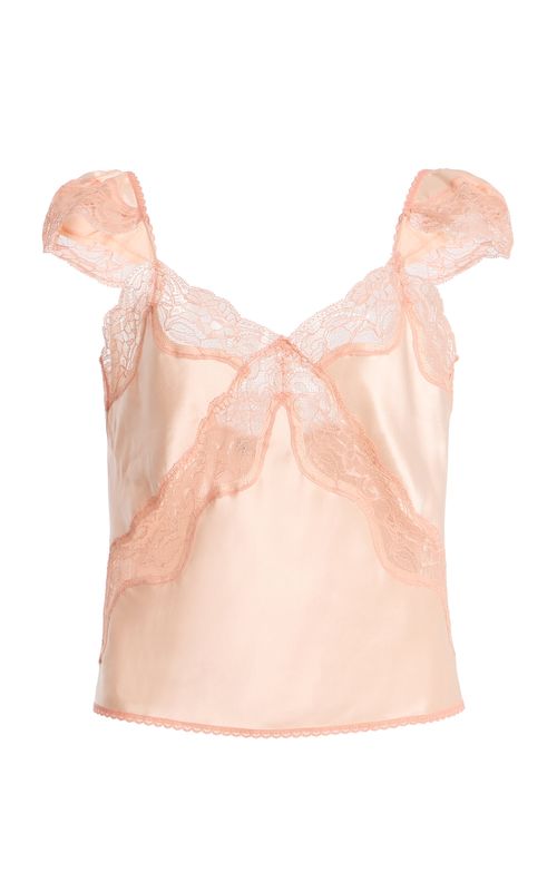 Exclusive Lace-Trimmed Satin Camisole Top - Moda Operandi