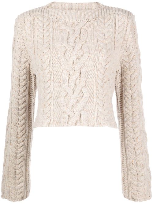 Chunky-knit wool blend jumper - Neutrals