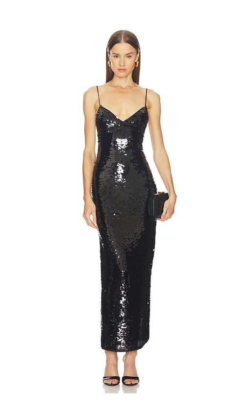 Camila Coelho Amara Midi Dress in Black. XS. Also in M