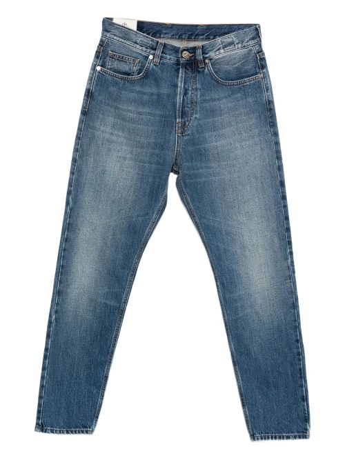 Straight-Leg Cotton Jeans — Blue