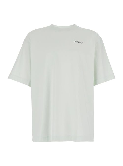 Light Green Crew-necktshirt With Logo On Front And Back In Cotton Man