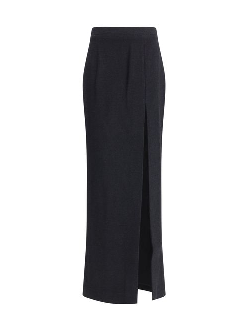 Tweed Wool Skirt — Black