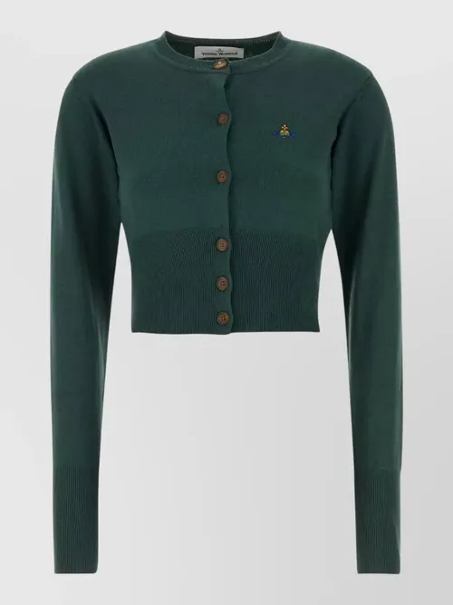 Vivienne Westwood - cotton blend bea cropped cardigan knit