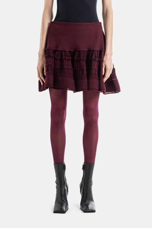 Maison Ruffle Mini Skirt Skirt — Red