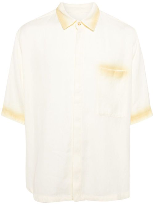 Faded-trim short-sleeve shirt - Yellow