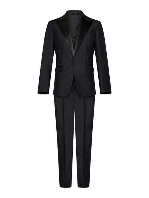 London Suit In Black Wool