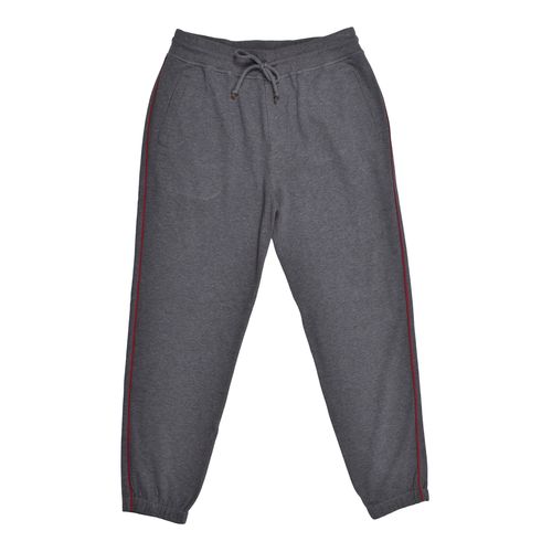 Contrast Piping Track Joggers — Gray
