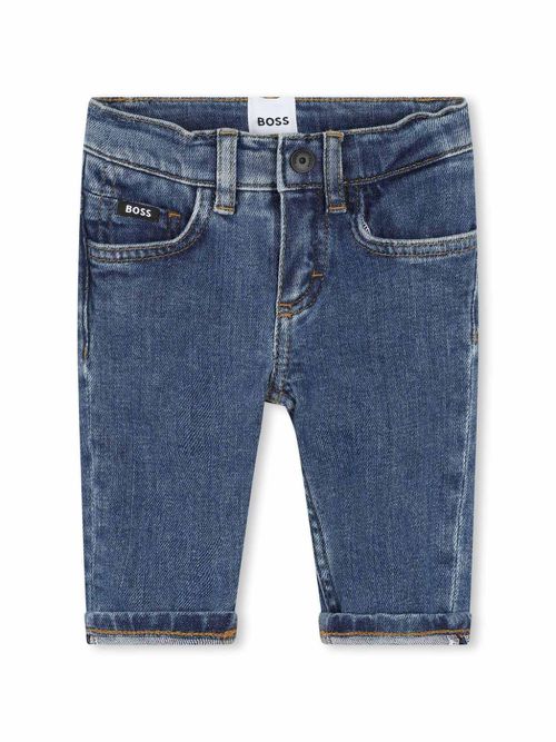 Logo-patch denim jeans - Blue
