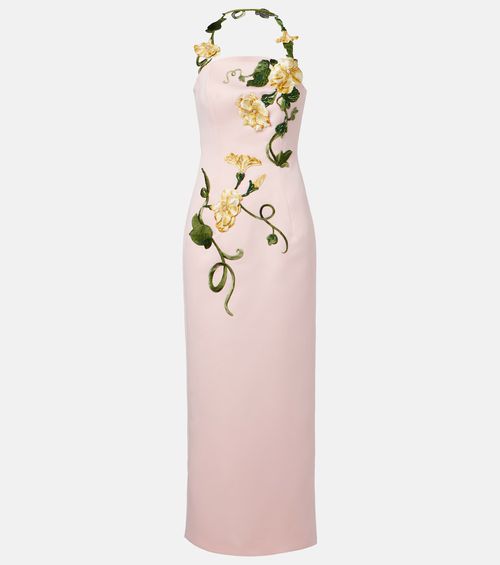Ava floral-appliqué corset gown