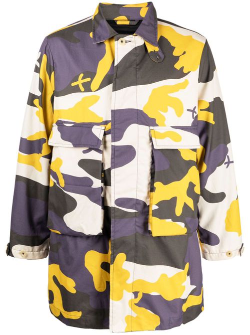 Camouflage-pattern cotton cargo jacket - Neutrals