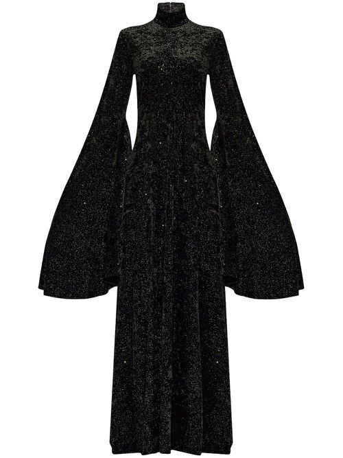 Oversize sleeve maxi-dress - Black