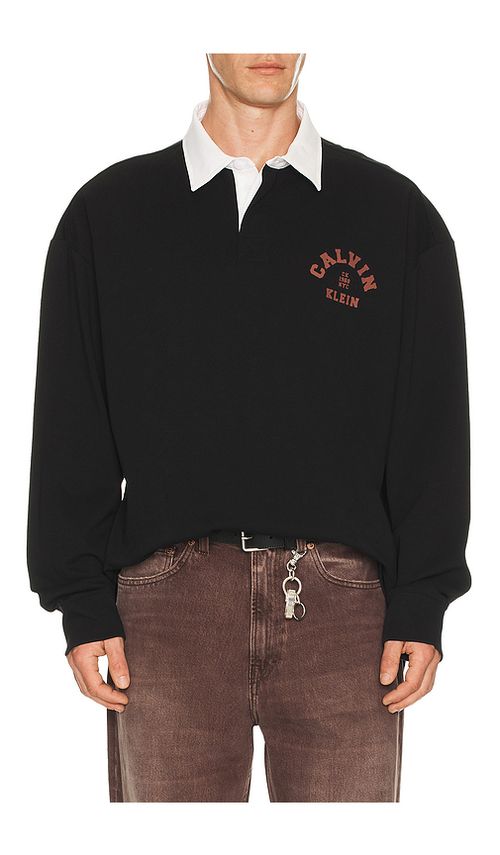 Calvin Klein Compact Rugby Long Sleeve Polo in Polo. L. Also in M, S, XL/1X