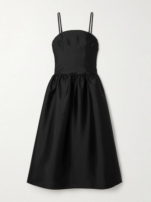 Taffeta Midi Dress - Black