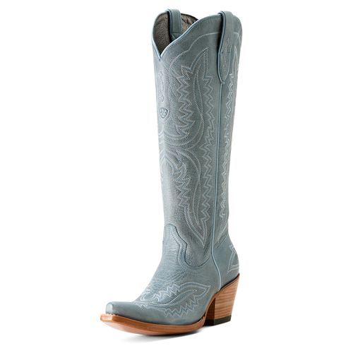 Women's Casanova X Toe Western Boots in Vintage Denim Leather, B Medium Width, Size 3, by Ariat