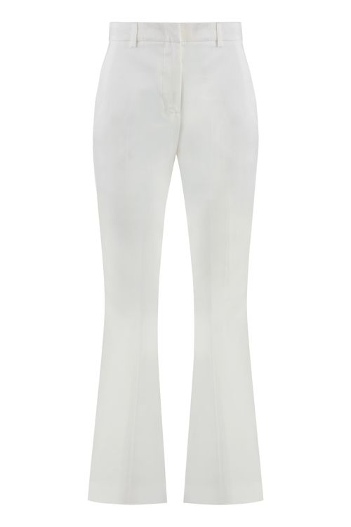 Stretch Cotton Trousers with Welt Pockets