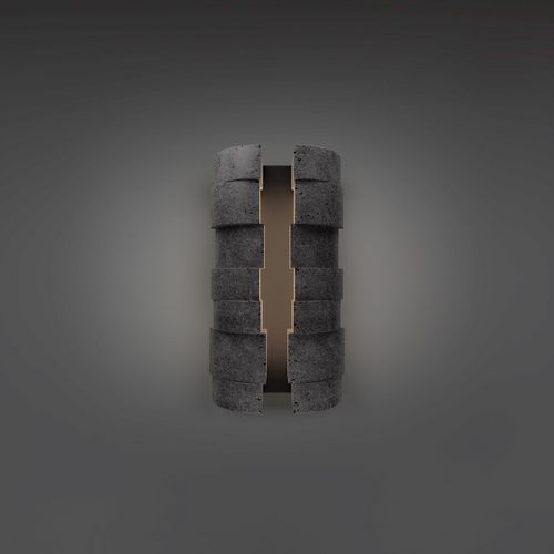 Basalt Stone Black LED Outdoor Wall Sconce from the Formation Collection