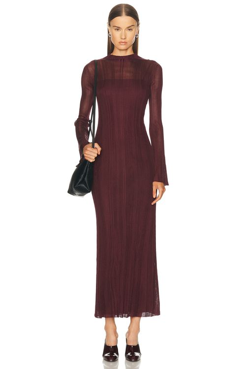 Gabriela Hearst Atira Dress in Bordeaux - Burgundy.  M also in