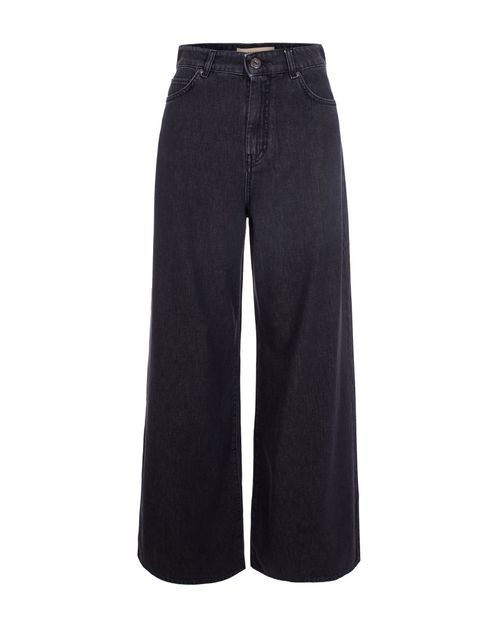 Black Wide Leg High Rise Jeans