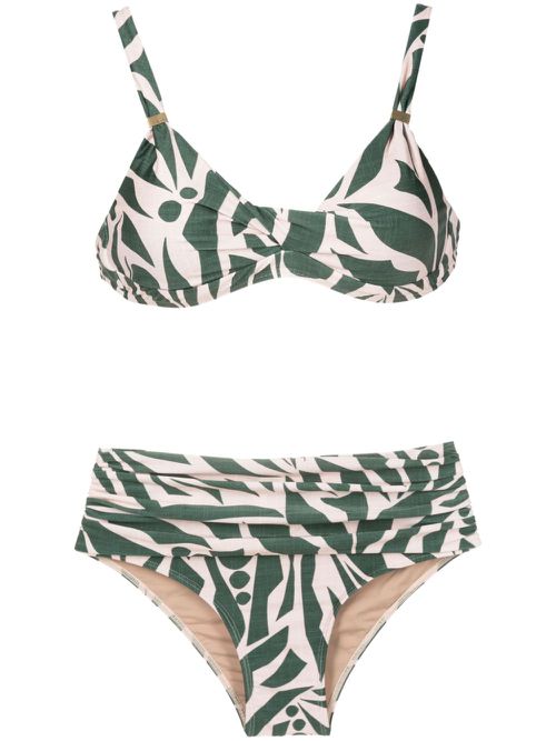 Marianne abstract-print bikini - Green