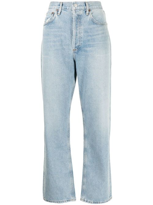 High-rise straight-leg jeans - Blue