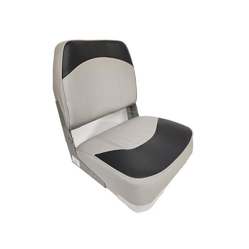 1001-ABC 19 in. Fold Down Low Back Boat Seat, Grey & Charcoal