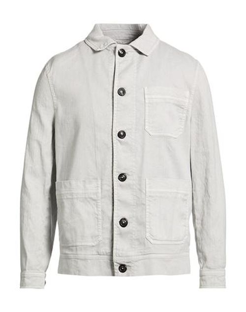 Man Denim shirt Light grey Size L Linen, Cotton, Elastane