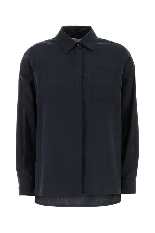 Silk Shirt — Navy