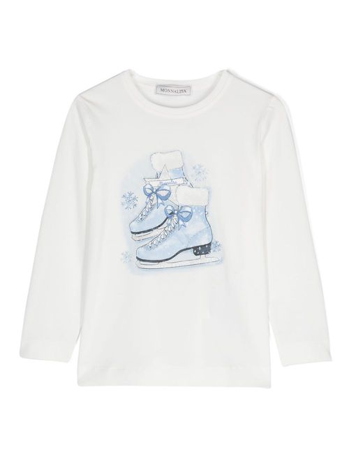 Skates-print T-shirt - White