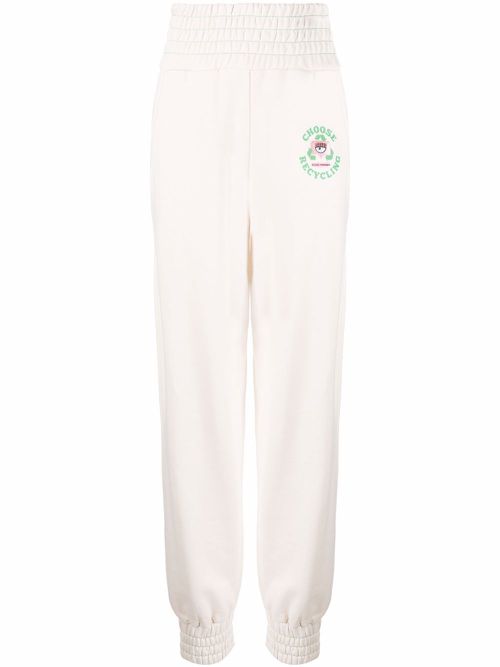 Eyelike slogan-print track pants - Neutrals