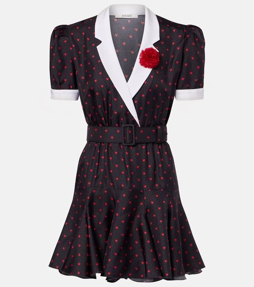 Printed silk twill minidress